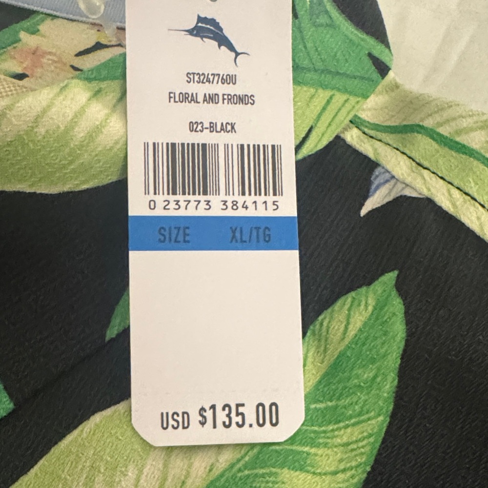 Tommy Bahama Leafy Green and Blue Shirt - Picture 2 of 11